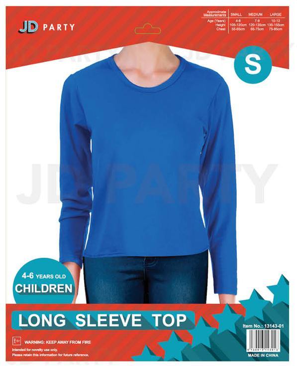 Kids Blue Long Sleeve Top - Small - The Base Warehouse