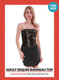 Load image into Gallery viewer, Womens Black Sequin Bandeau Tube Top - The Base Warehouse
