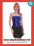 Load image into Gallery viewer, Womens Dark Blue Sequin Bandeau Tube Top - The Base Warehouse
