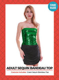 Load image into Gallery viewer, Womens Green Sequin Bandeau Tube Top - The Base Warehouse
