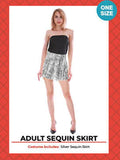 Load image into Gallery viewer, Womens Silver Sequin Bandeau Skirt - The Base Warehouse

