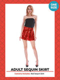 Load image into Gallery viewer, Womens Red Sequin Bandeau Skirt - The Base Warehouse

