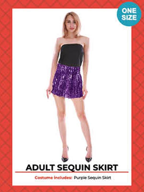 Womens Purple Sequin Bandeau Skirt - The Base Warehouse