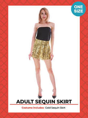 Womens Gold Sequin Bandeau Skirt - The Base Warehouse
