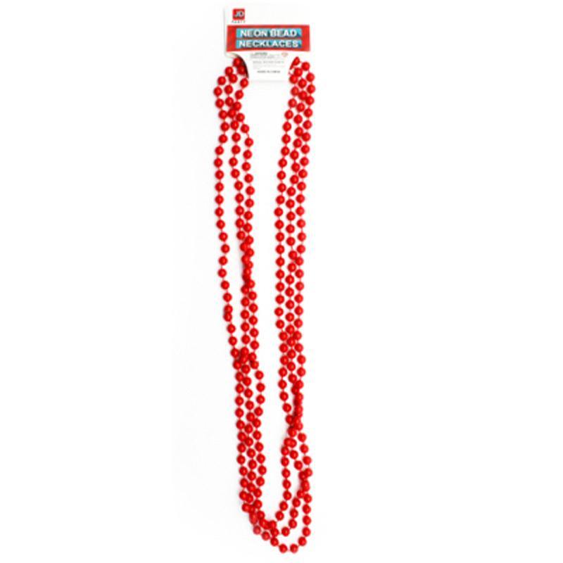 3 Pack Red Neon Beaded Necklace - The Base Warehouse