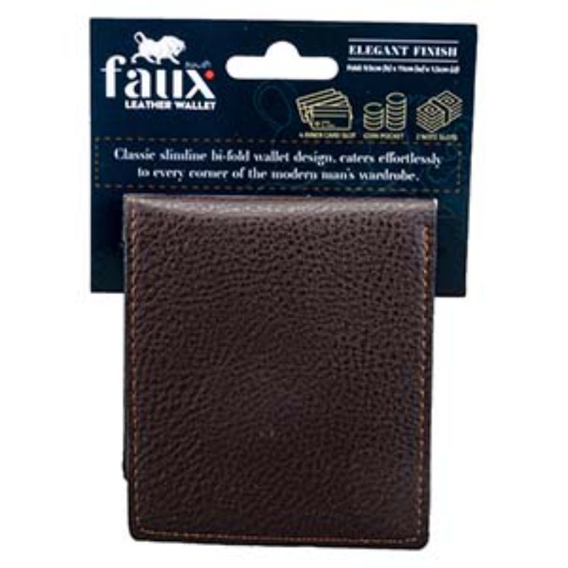 Men Classic Wallet with Double Stitch Fold - 9.5cm x 12cm x 2cm