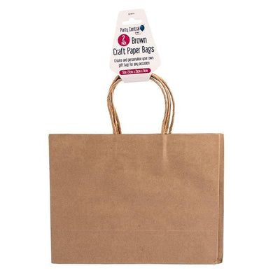 2 Pack Brown Horizontal Craft Paper Bags - 27cm x 21cm x 11cm - The Base Warehouse