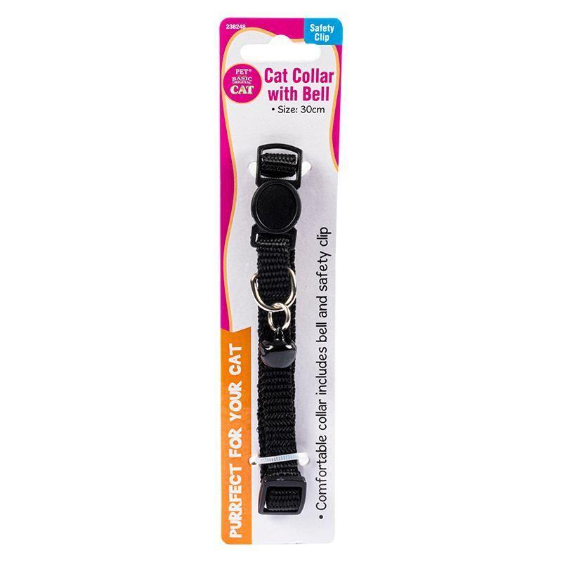 Cat Collar with Bell & Safety Clip - 30cm