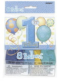 Load image into Gallery viewer, 8 Pack Blue 1st Birthday Latex Balloons - 30cm - The Base Warehouse
