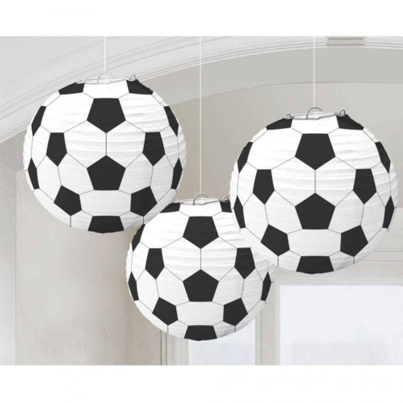 3 Pack Soccer Fan Paper Lanterns - 24cm