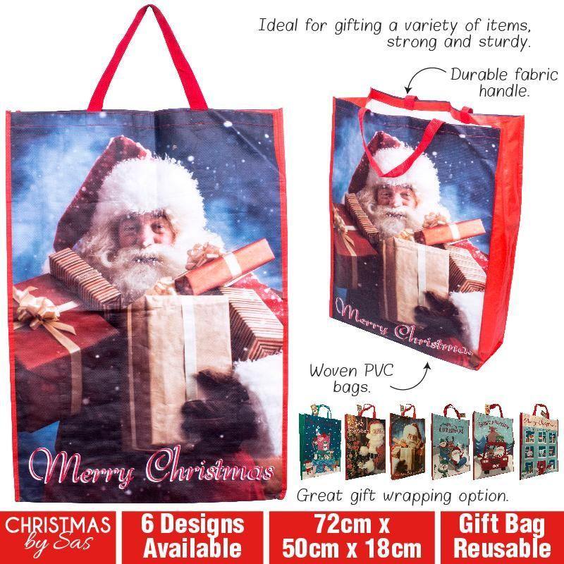 Reusable Christmas Design Gift Bag - 72cm x 50cm x 18cm