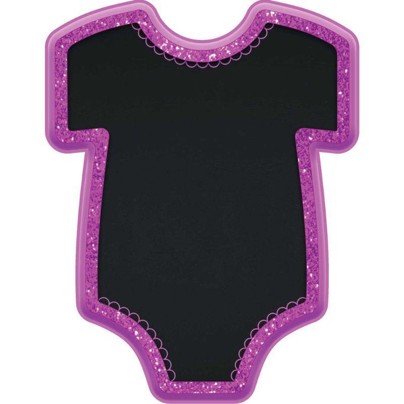 Baby Girl Bodysuit Shaped MDF Glittered Easel - 22cm x 17cm - The Base Warehouse