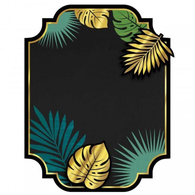 Palm Leaves Cardboard Chalkboard Menu Easel - 22cm x 17cm - The Base Warehouse