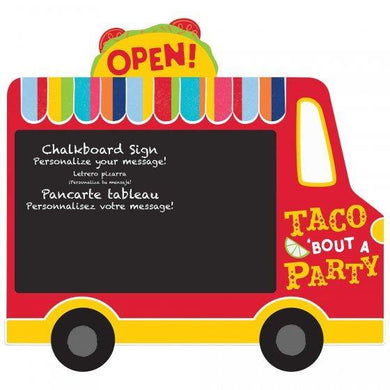 Fiesta Taco Truck Chalkboard Easel Sign - 33cm x 35cm - The Base Warehouse