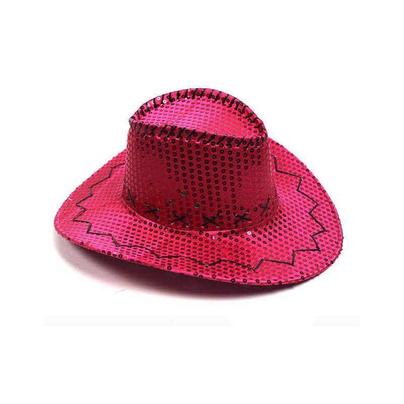 Adult Pink Sequin Cowboy Hat - The Base Warehouse