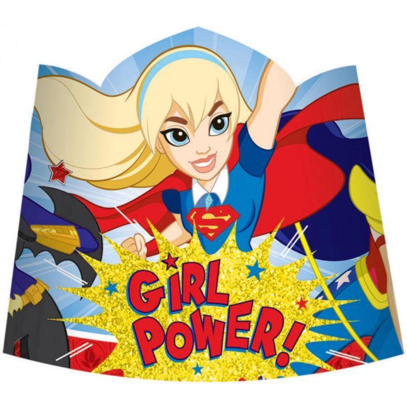 8 Pack DC Superhero Girls Paper Tiaras - The Base Warehouse