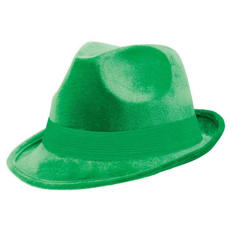 Green Fedora Velour Hat - The Base Warehouse