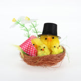 Load image into Gallery viewer, Easter Chicken Nest Decoration - 8cm x 8cm x 6cm
