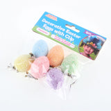 Load image into Gallery viewer, 6 Pack Polystyrene Decorative Easter Eggs with Clip - 5cm x 3.5cm
