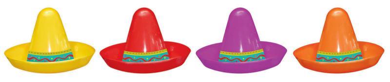 Fiesta Mini Plastic Sombrero Hats - The Base Warehouse