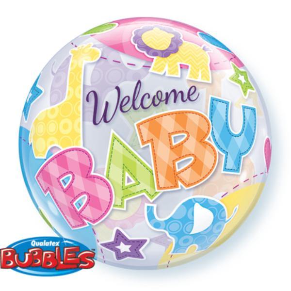 Welcome Baby Animals Patterns Bubble Balloon - 56cm