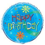 Load image into Gallery viewer, Happy Birthday Stellar Round Foil Balloon - 45cm - The Base Warehouse

