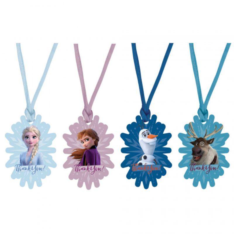8 Pack Frozen 2 Thank You Tags - 5cm x 7cm with 30cm Ribbons - The Base Warehouse