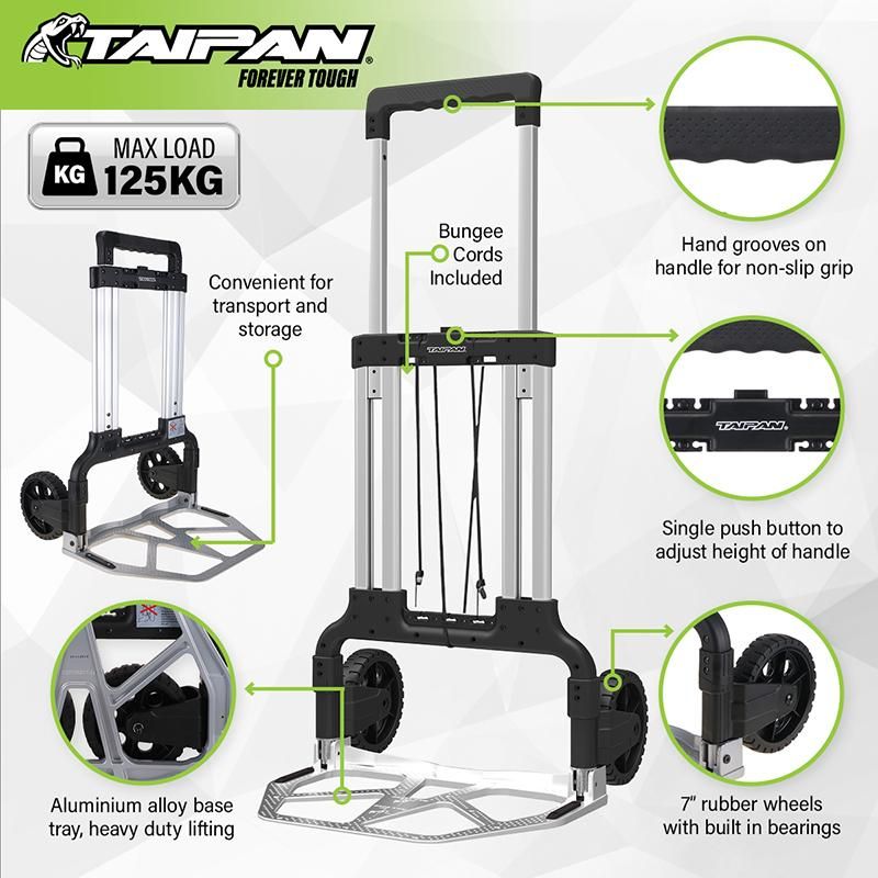 Heavy Duty Foldable Hand Trolley - 125kg Capacity