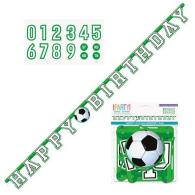 3D Soccer HBD Jointed Banner with Age Stickers - 2.13m - The Base Warehouse
