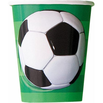 8 Pack 3D Soccer Paper Cups - 270ml - The Base Warehouse