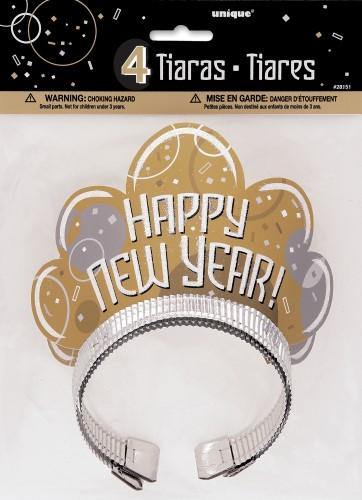 4 Pack Bubbly New Years Tiaras