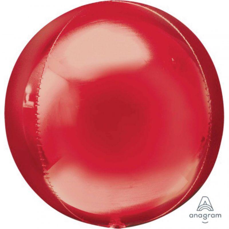 Orbz Red Foil Balloon - 38cm x 40cm