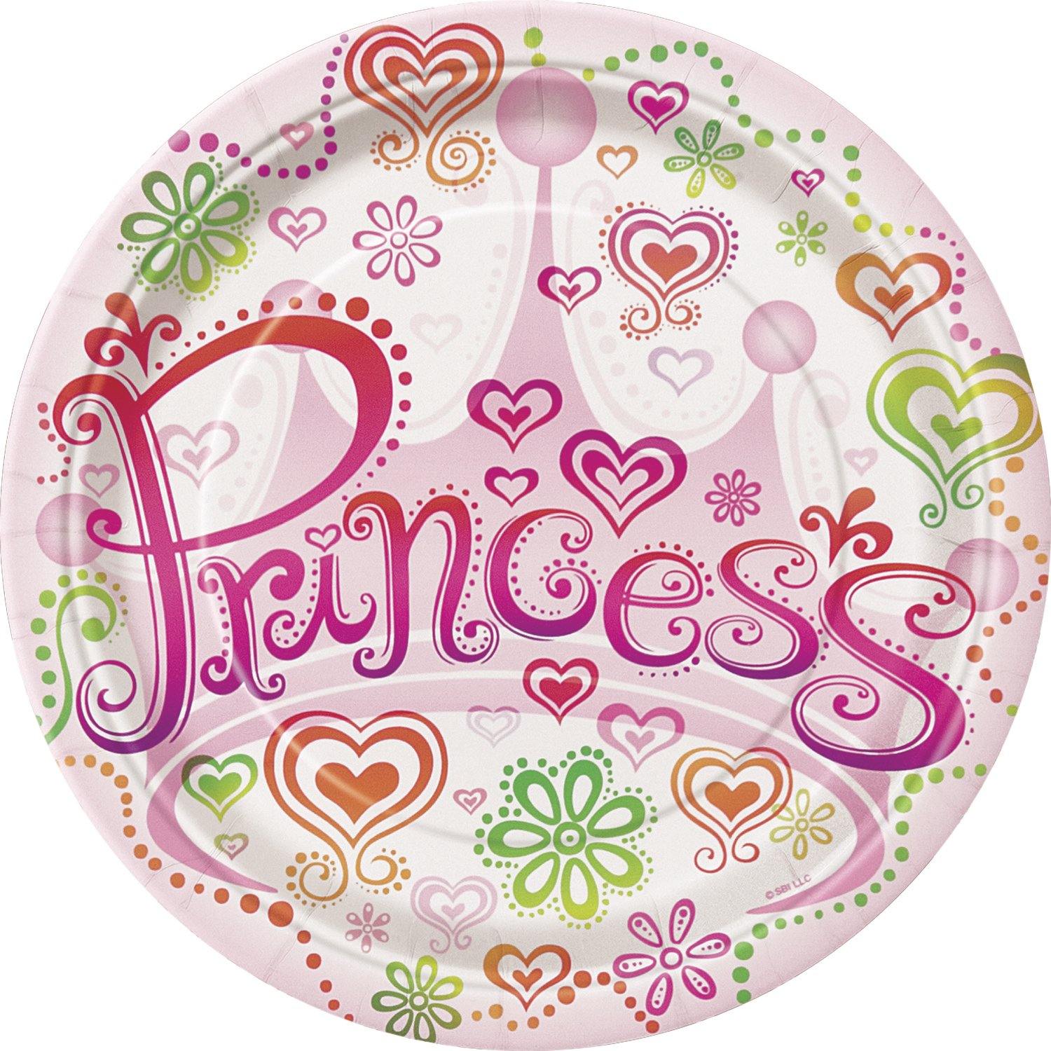 8 Pack Princess Diva Paper Plates - 23cm - The Base Warehouse
