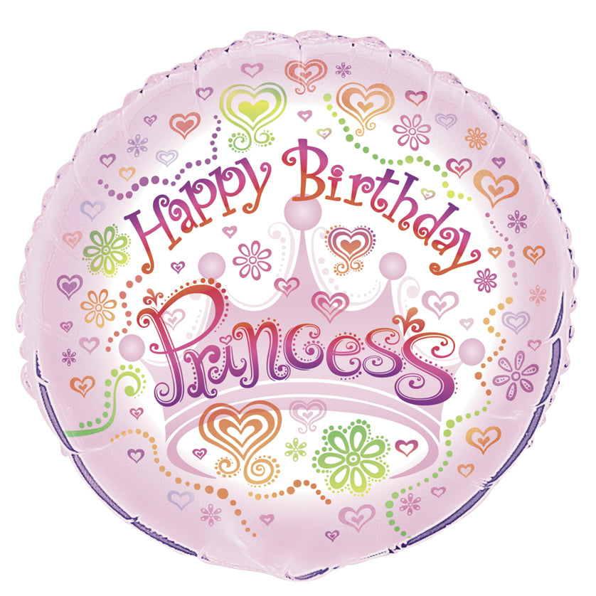 Princess Diva Happy Birthday Foil Balloon - 45cm