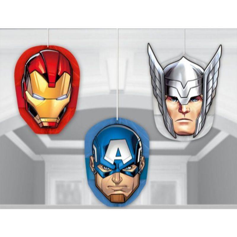 3 Pack Avengers Epic Tissue & Printed Paper Honeycomb Decorations - 20cm - The Base Warehouse