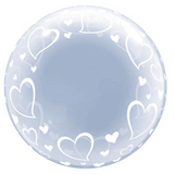 Load image into Gallery viewer, Deco Bubble Stylish Hearts Balloon - 60cm - The Base Warehouse

