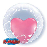 Load image into Gallery viewer, Deco Bubble Stylish Hearts Balloon - 60cm - The Base Warehouse
