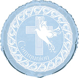 Load image into Gallery viewer, Blue Dove Cross Round Foil Balloon - 45cm
