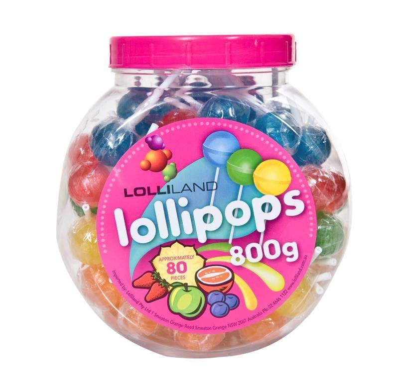 80 Pack Lollipops in Jar - 800g - The Base Warehouse