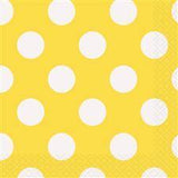 Load image into Gallery viewer, 16 Pack Sunflower Yellow Polka Dot Beverage Napkins - 25.4cm x 25.4cm - The Base Warehouse
