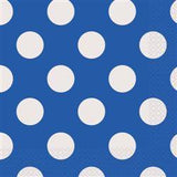Load image into Gallery viewer, 16 Pack Royal Blue Polka Dot Luncheon Napkins - 33cm x 33cm - The Base Warehouse
