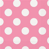 Load image into Gallery viewer, 16 Pack Hot Pink Polka Dot Luncheon Napkins - 33cm x 33cm
