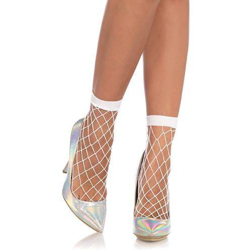 Womens White Diamond Net Anklets - The Base Warehouse