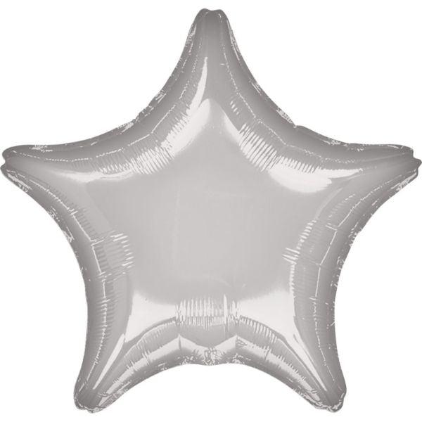 Metallic Silver Star Foil Balloon - 45cm