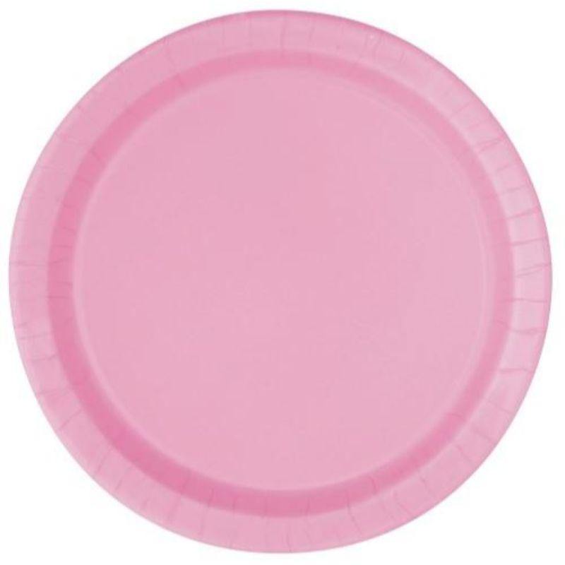16 Pack Lovely Pink Paper Plates - 23cm - The Base Warehouse