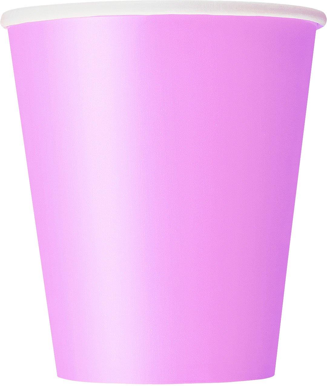 8 Pack Lovely Pink Paper Cups - 270ml - The Base Warehouse