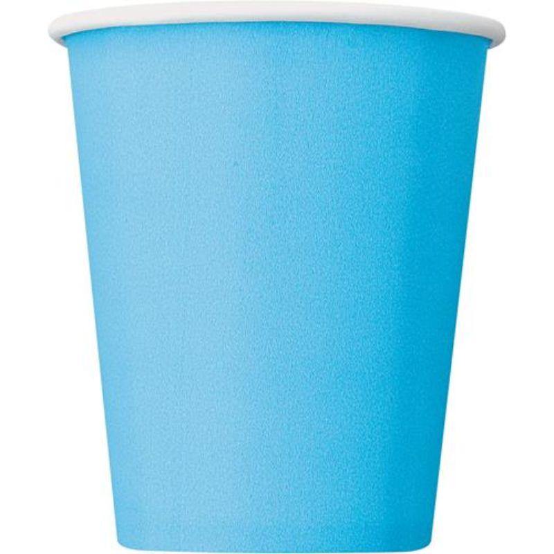 14 Pack Powder Blue Paper Cups - 270ml - The Base Warehouse