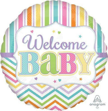 Welcome Baby Bright Round Foil Balloon - 45cm - The Base Warehouse