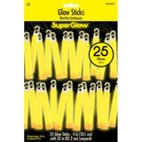 Load image into Gallery viewer, 25 Pack Yellow Glow Sitcks - 10cm - The Base Warehouse
