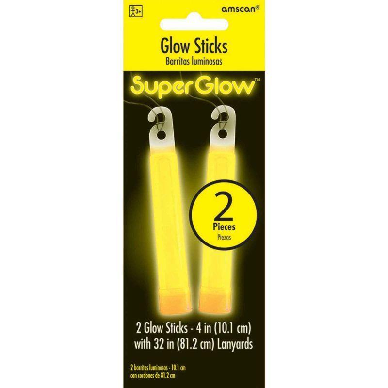 2 Pack Yellow Glow Sticks - 10cm - The Base Warehouse